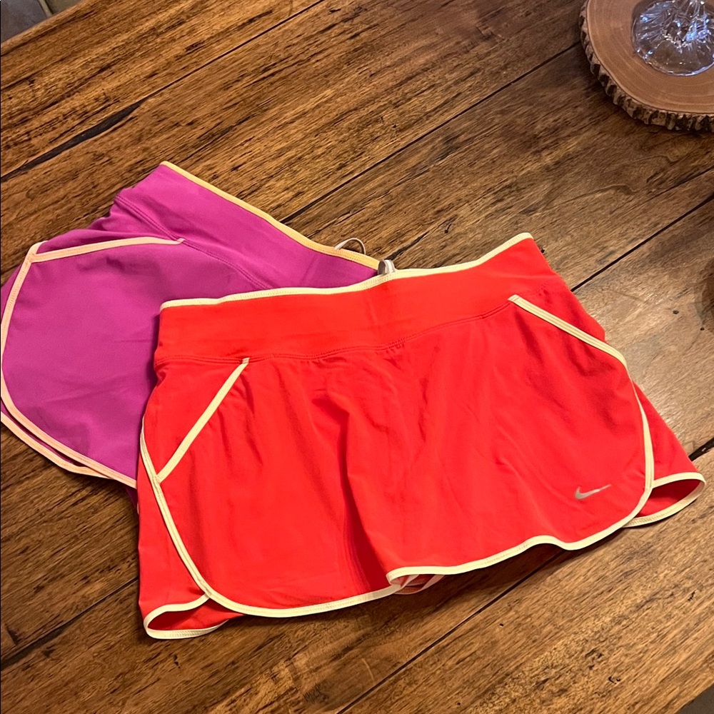 Bundle of Two Nike Skorts- Purple & Red.  Size Small